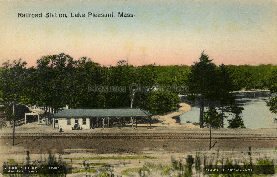 Postcard: Railroad Station, Lake Pleasant, Massachusetts